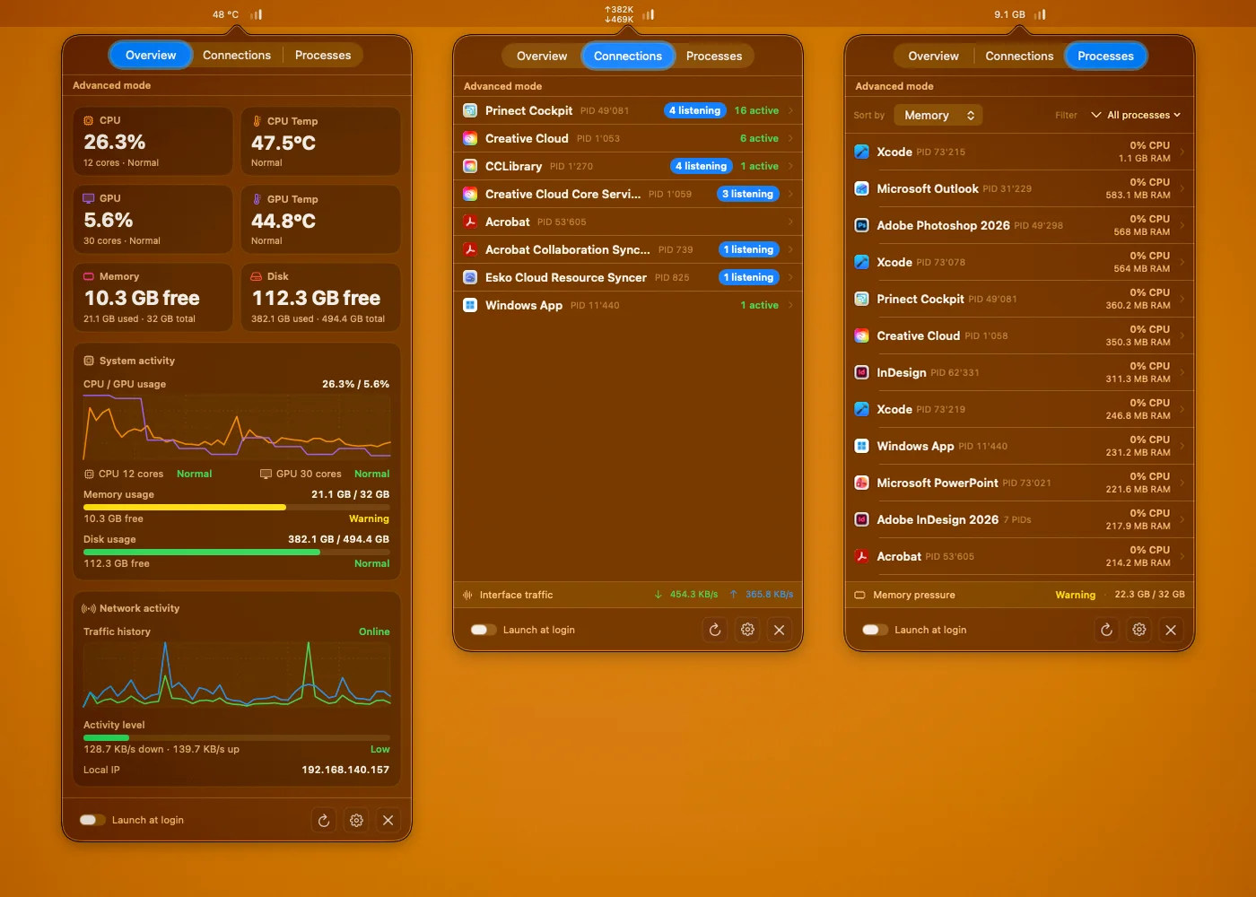 NET Status screenshot
