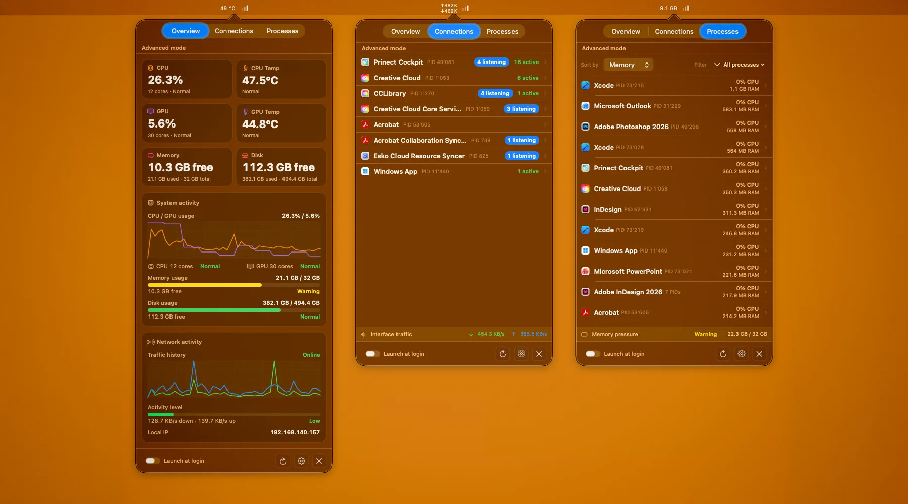 NET Status screenshot